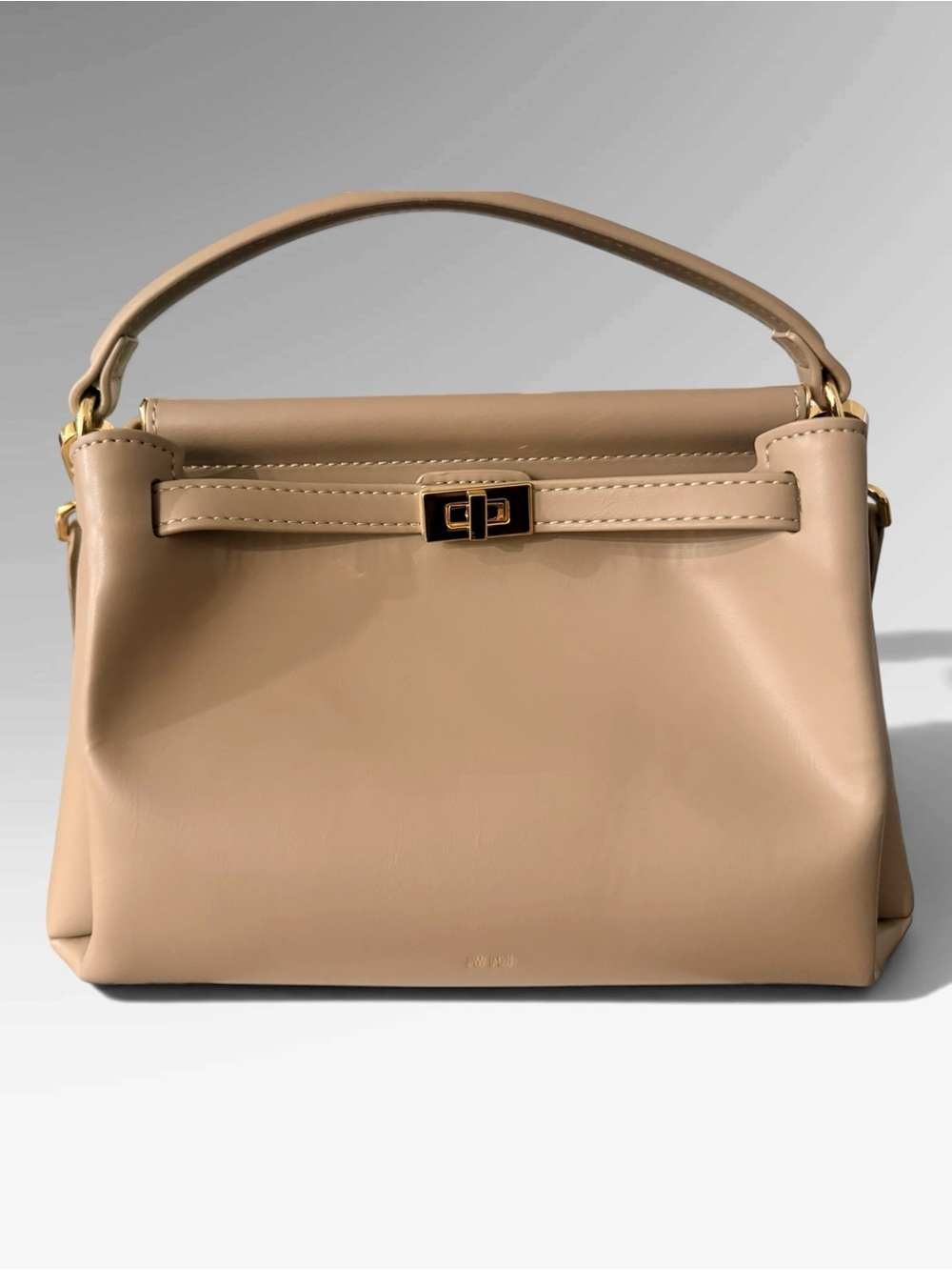 Pre-owned JW PEI Beige Top-Handle Satchel with Gold Turn-Lock